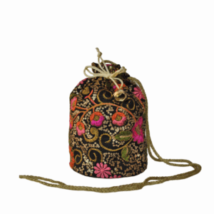 Bombonera negra bordada