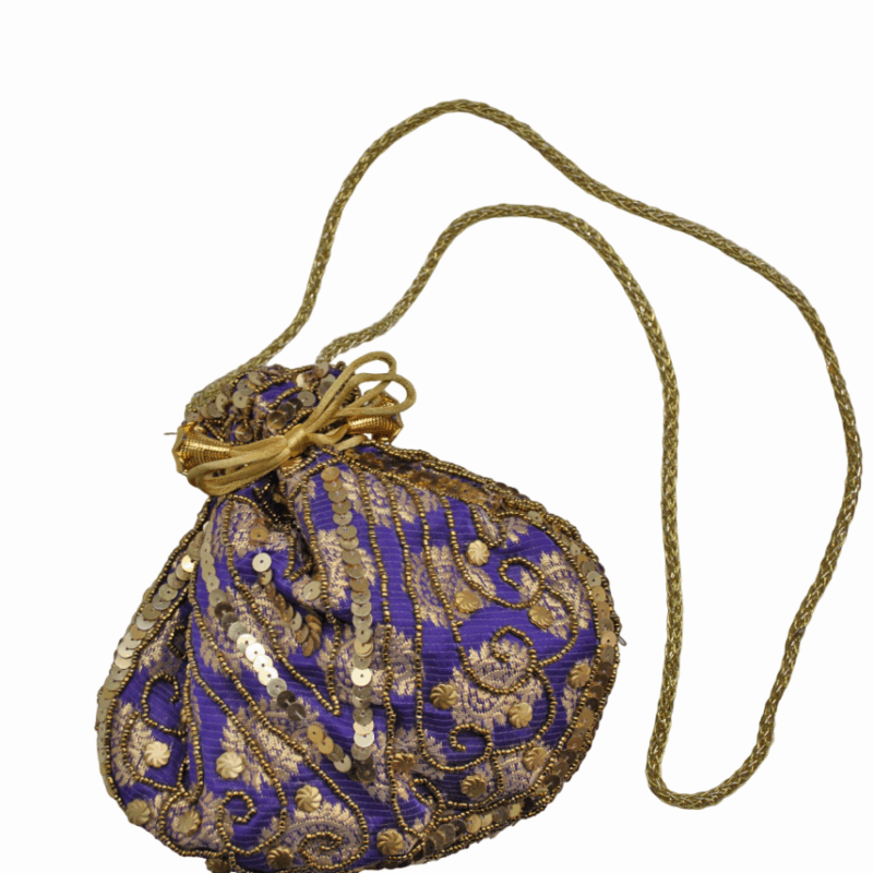 Bombonera morada y oro