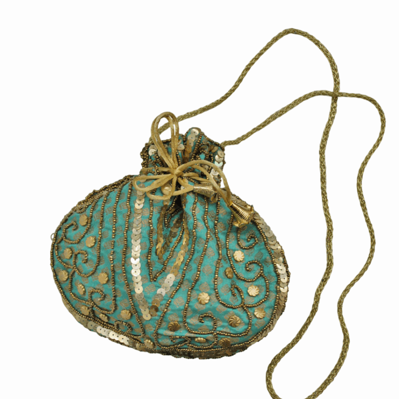 Bombonera turquesa y oro
