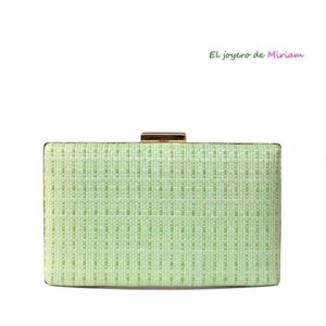 Bolso clutch verde y oro