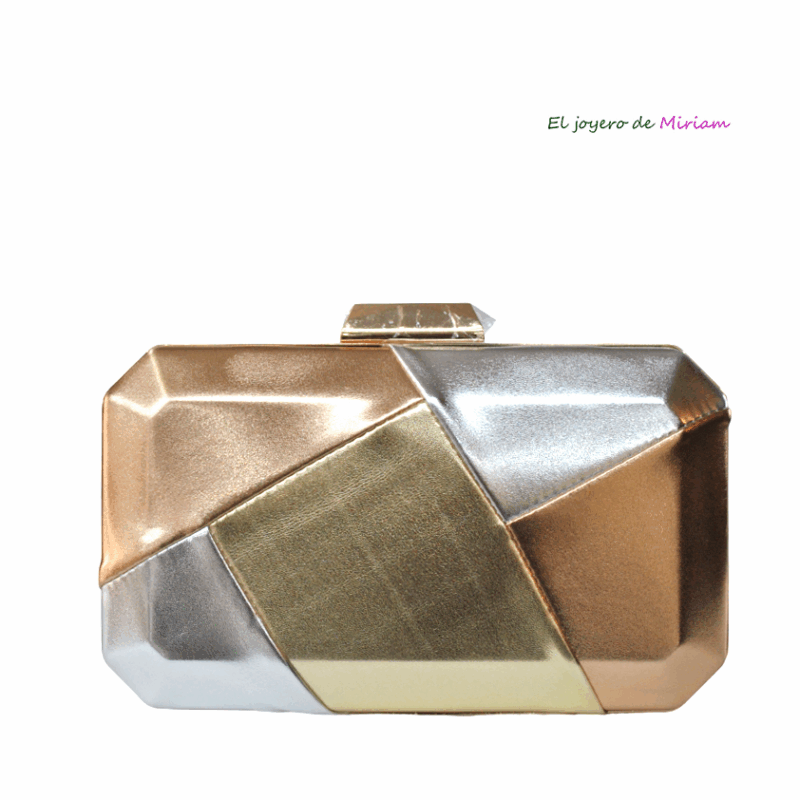 Bolso clutch metalizado combi