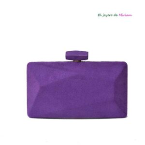 Clutch morado cierre mármol