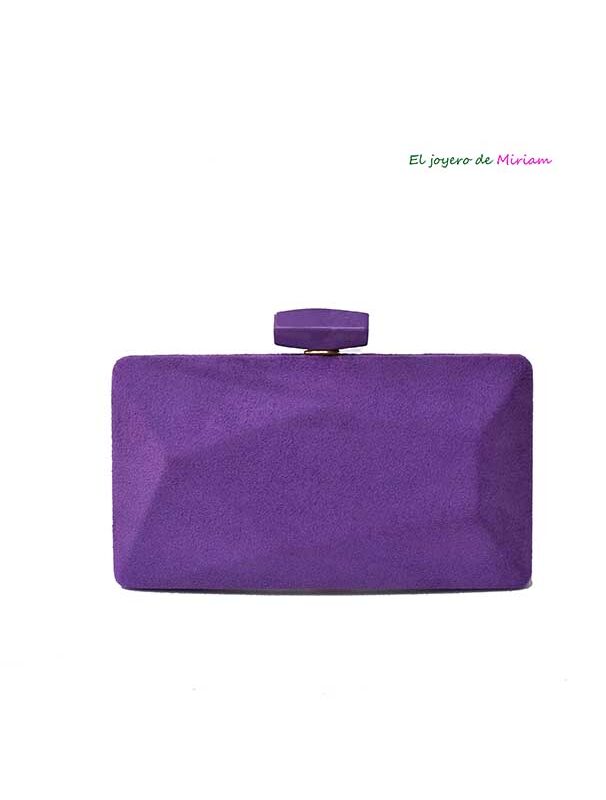 Clutch morado cierre mármol
