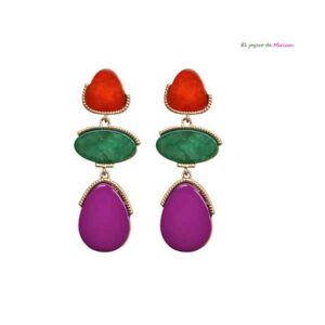 Pendientes resina tricolor