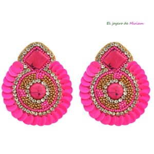Pendientes fucsias lentejuelas