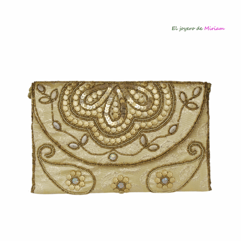 Cartera de sobre dorada