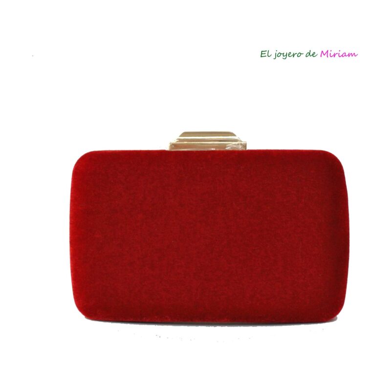 Bolso clutch rojo terciopelo