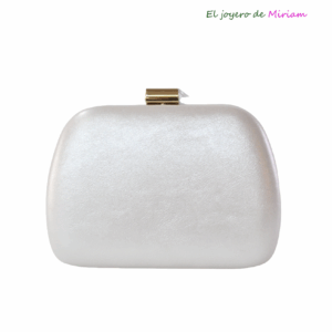 Clutch ovalado blanco perla