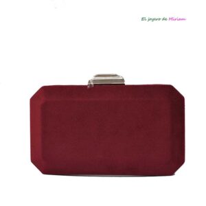 Bolso clutch granate y plata