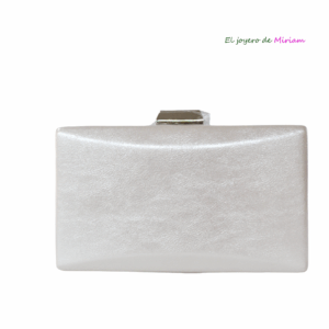 Clutch blanco perla y plata