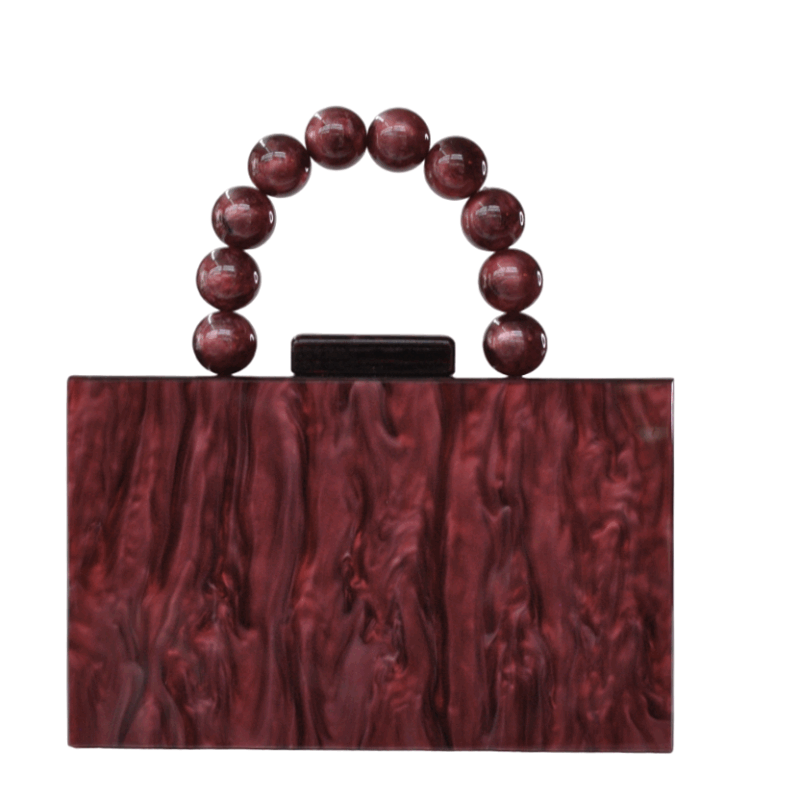 Bolso clutch asa nácar granate