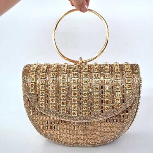 Bolso clutch oro envejecido joya