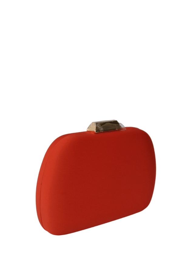 Bolso clutch ovalado naranja - Imagen 2