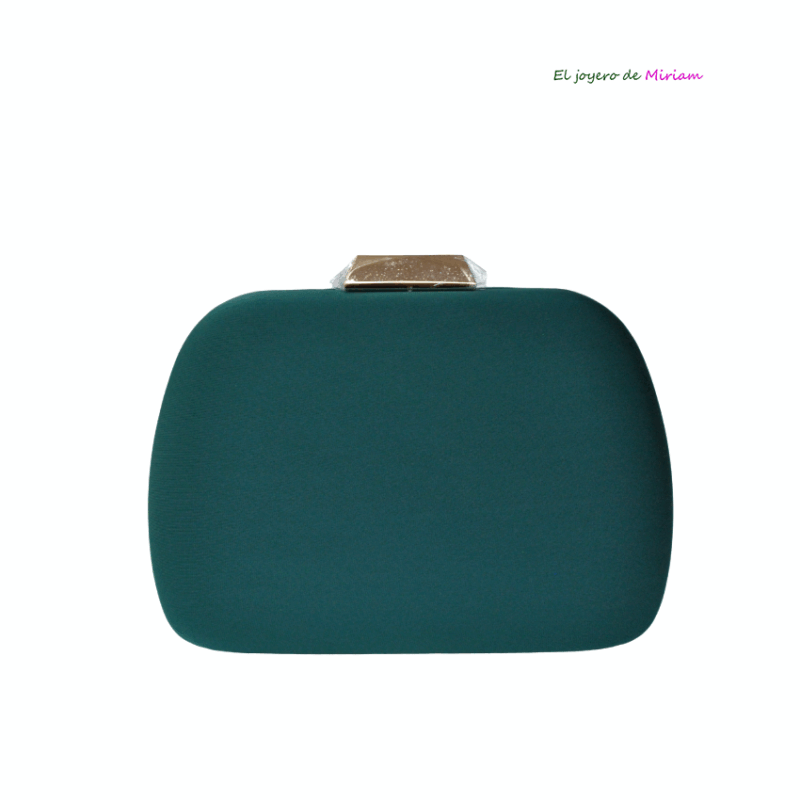 Bolso clutch ovalado verde botella