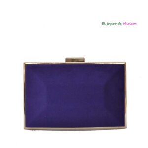 Clutch morado moldura oro