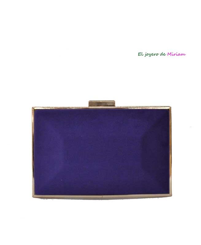 Clutch morado moldura oro