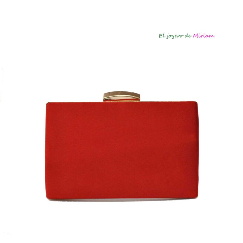 Bolso clutch rojo y oro