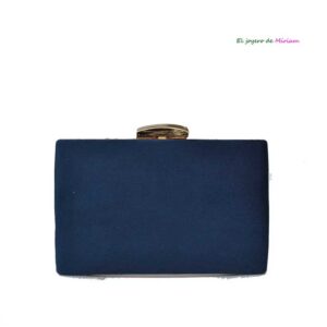 Bolso clutch azul marino y oro