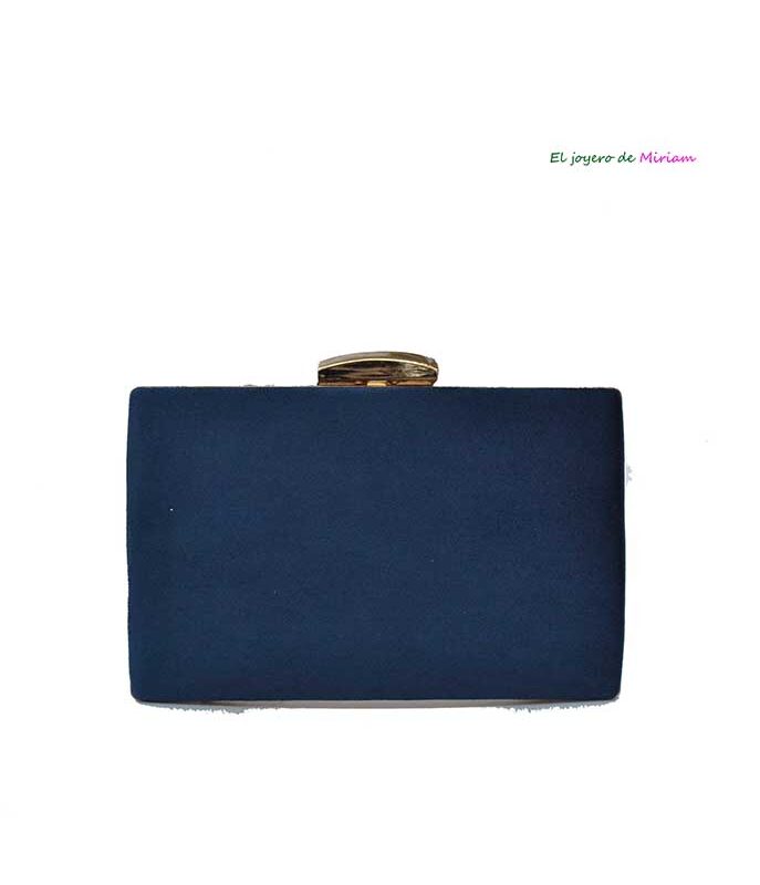 Bolso clutch azul marino y oro