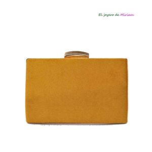 Bolso clutch mostaza y oro