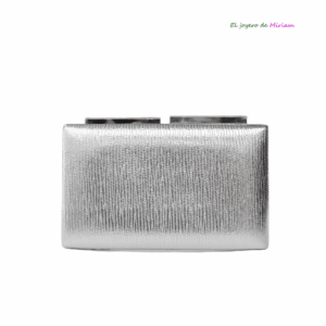 Clutch plateado doble cierre