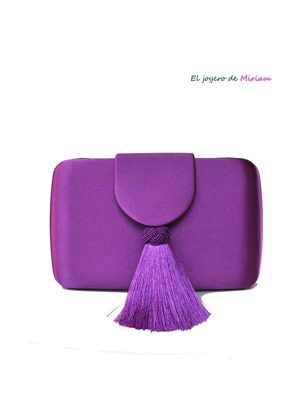 Clutch raso bugamvilla flecos