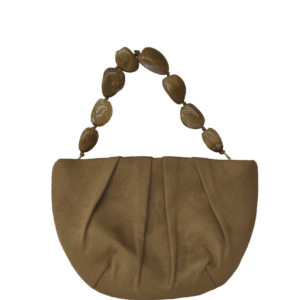 Clutch marrón asa piedras