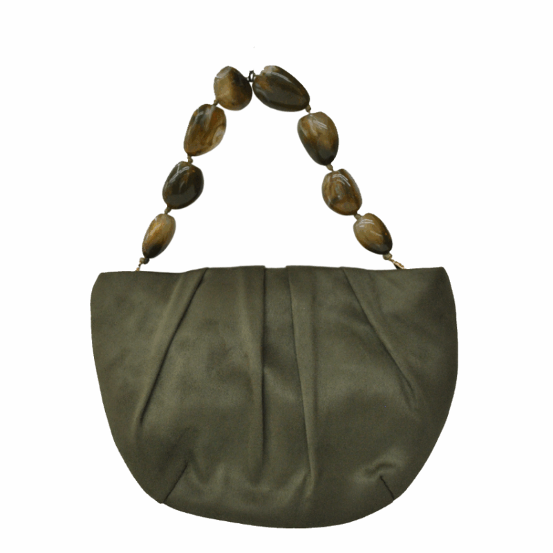 Clutch verde kaki asa piedras