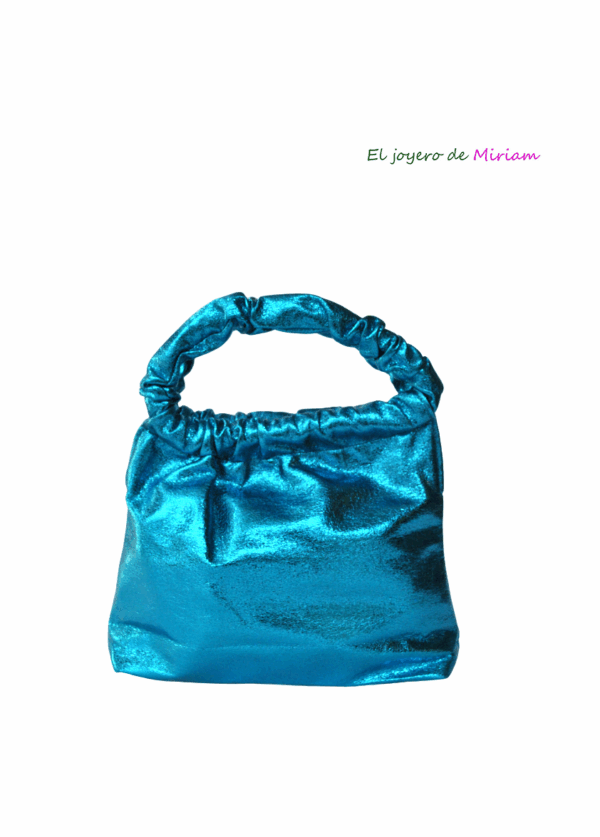 Clutch azul metalizado asa