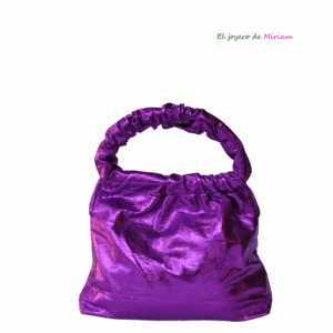 Bolso clutch metalizado asa