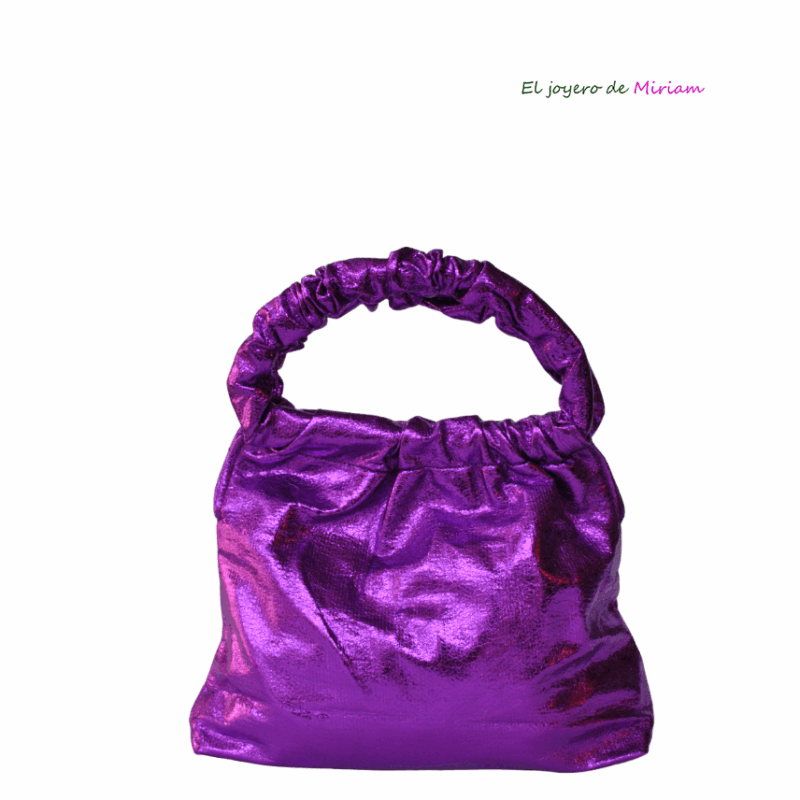 Bolso clutch metalizado asa