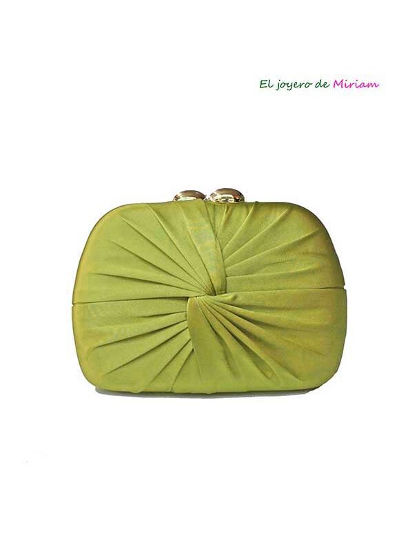 Clutch ovalado verde raso