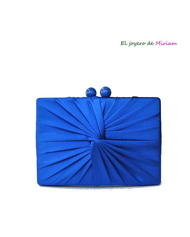 Clutch raso azul eléctrico