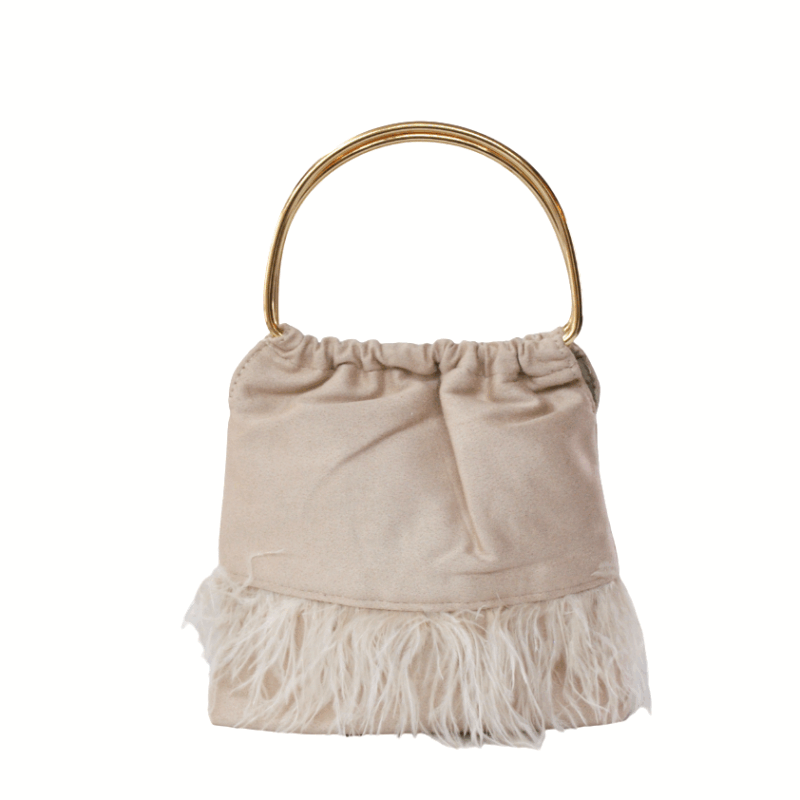 Clutch nude asa y plumas