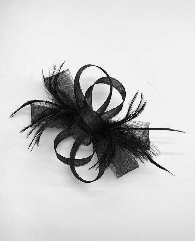 Flor tocado mediano negro