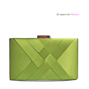 Clutch verde oliva de raso