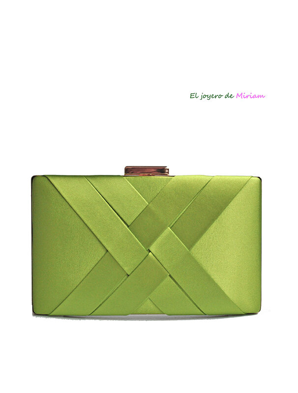 Clutch verde oliva de raso