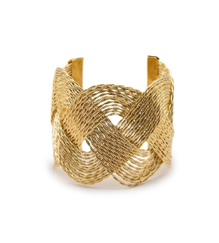 Brazalete dorado trenza