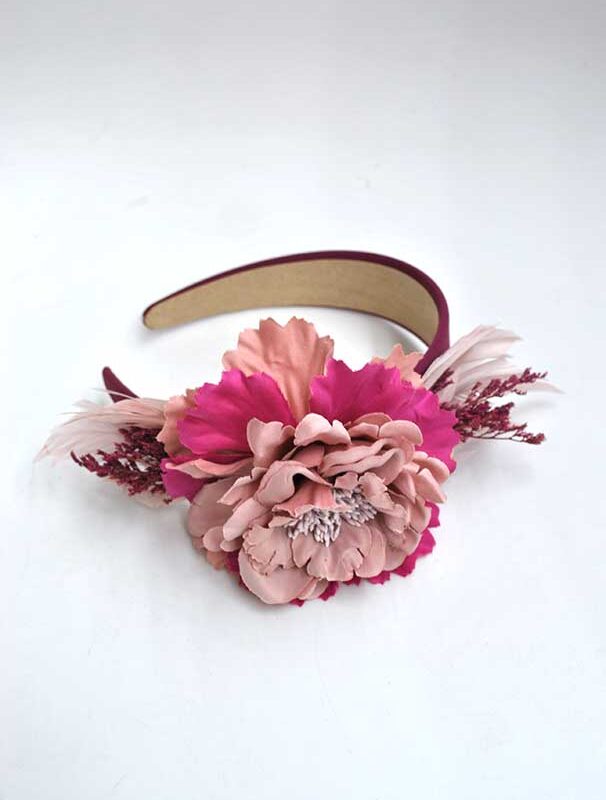 Diadema rosa nude y fucsia