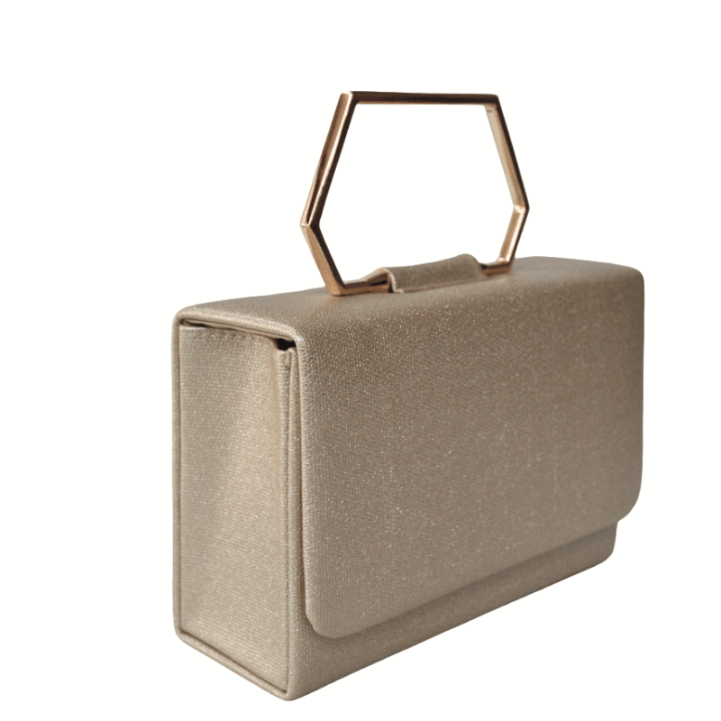 Bolsito dorado champagne asa