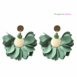 Pendientes verde menta pétalos