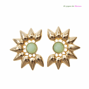 Pendientes menta y oro