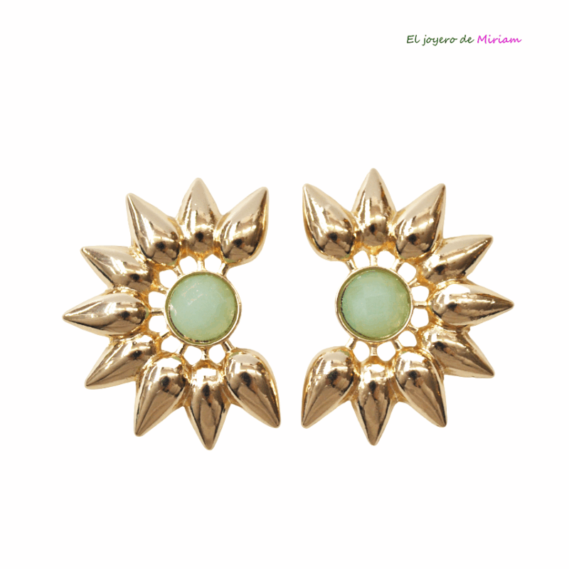 Pendientes menta y oro