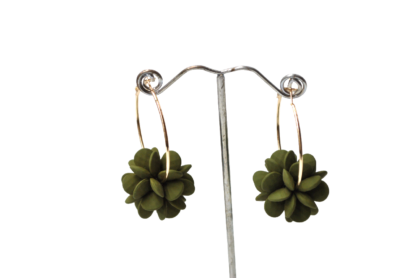 Aros cuentas verde kaki - Imagen 3
