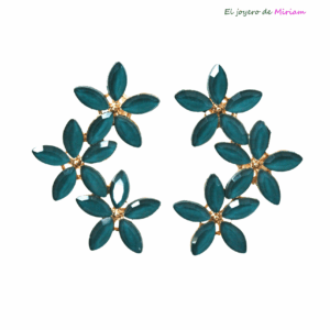 Pendientes petróleo florecitas