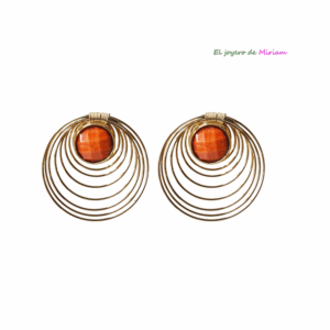 Pendientes naranjas espiral