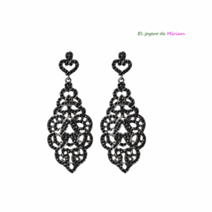 Pendientes negros cristales