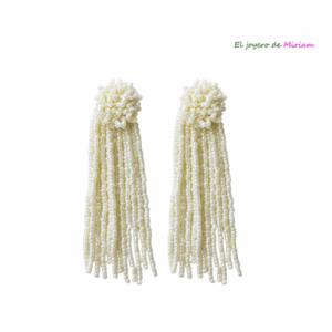 Pendientes largos perlas nacaradas
