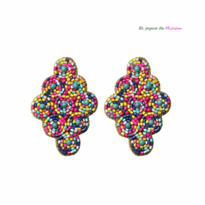 Pendientes multicolor cuentas