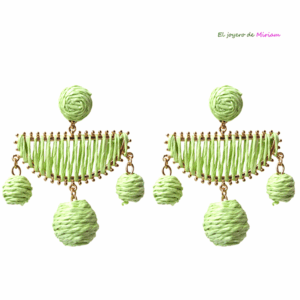 Pendientes bolas verde lima